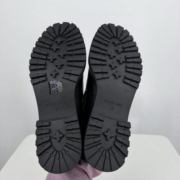 Everlane The Lug Loafer in Black Leather size 11 Women's Chunky Heel - Picture 8 of 9